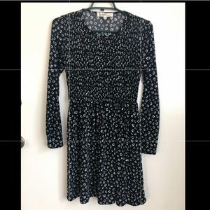 Black and white floral dress.